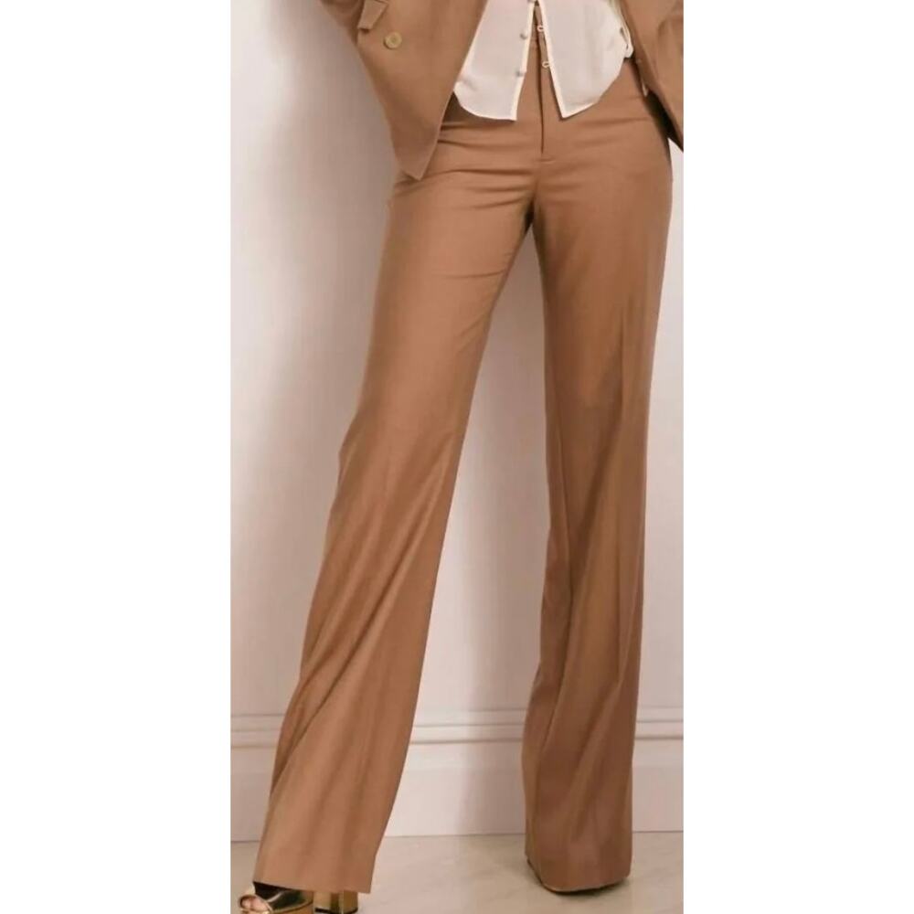 LoveShackFancy Ambrelle Pant in Camel US 8 NWT Quiet Luxury Minimalist Old Money - Picture 1 of 7